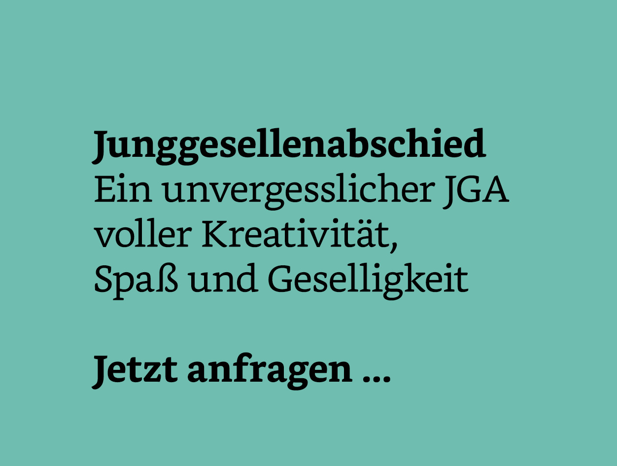 Kreativer unvergesslicher Junggesellenabschied (JGA) für 4 bis zu 20 Personen